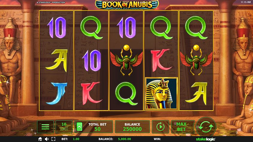 Matemáticas del juego de la tragamonedas Book of Anubis